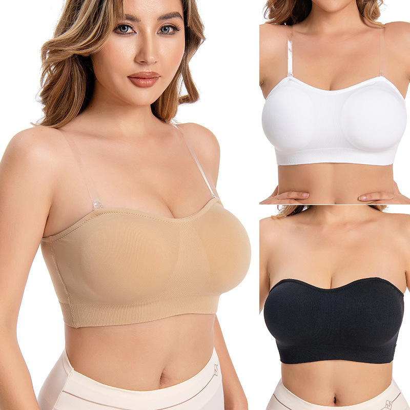Women’s Wireless Bandeau Bra with Removable Straps