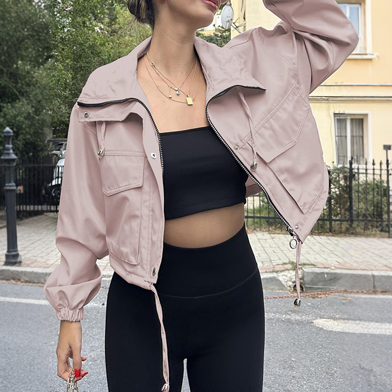 Women's Casual Lightweight Cropped Jacket
