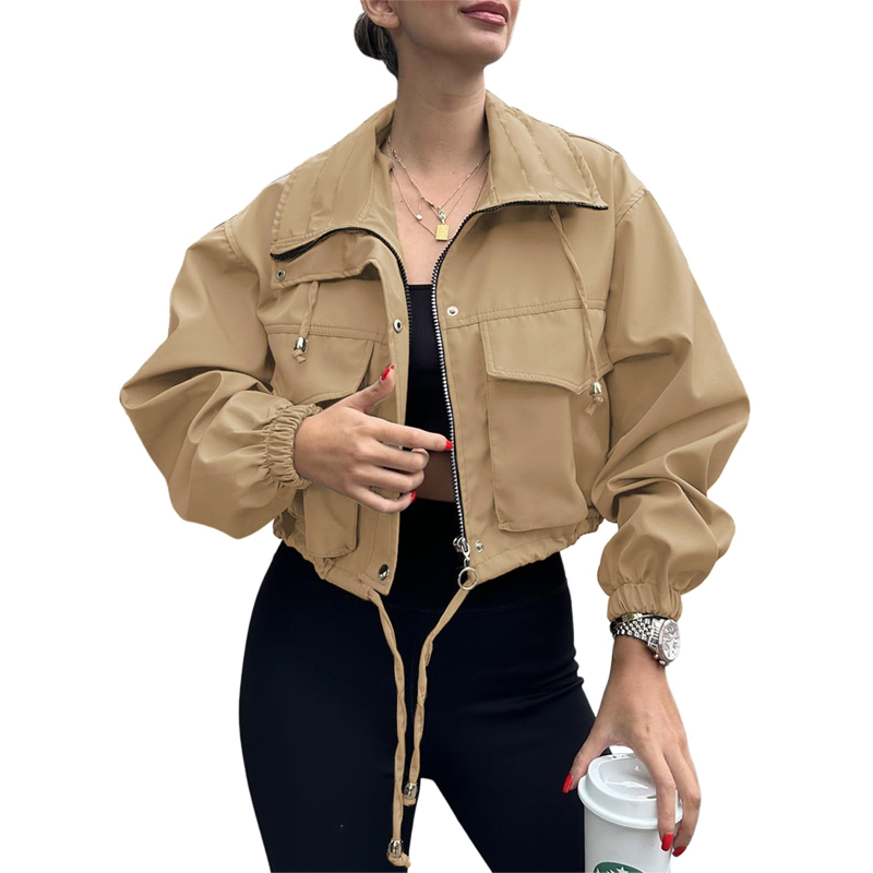 Women's Casual Lightweight Cropped Jacket