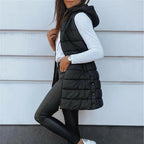 Women’s Zip-Up Long Puffer Vest