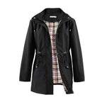 🍂Autumn Promotion 40%💕Long Hooded Drawstring Waist-Cinching Zipper Windbreaker