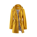🍂Autumn Promotion 40%💕Long Hooded Drawstring Waist-Cinching Zipper Windbreaker