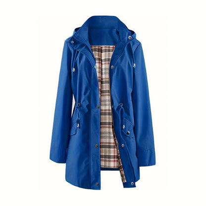 🍂Autumn Promotion 40%💕Long Hooded Drawstring Waist-Cinching Zipper Windbreaker