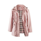 🍂Autumn Promotion 40%💕Long Hooded Drawstring Waist-Cinching Zipper Windbreaker