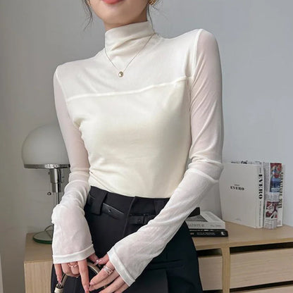 🍂Autumn Promotion 41%🔥💕Women’s Mock-Neck Mesh Top