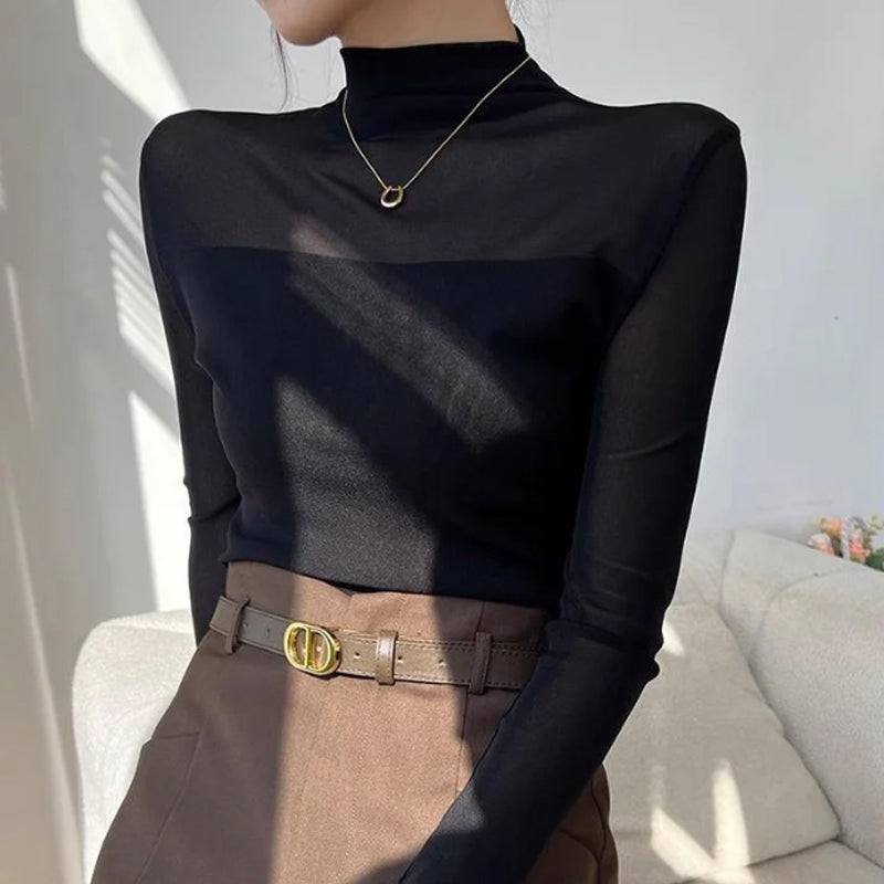 🍂Autumn Promotion 41%🔥💕Women’s Mock-Neck Mesh Top