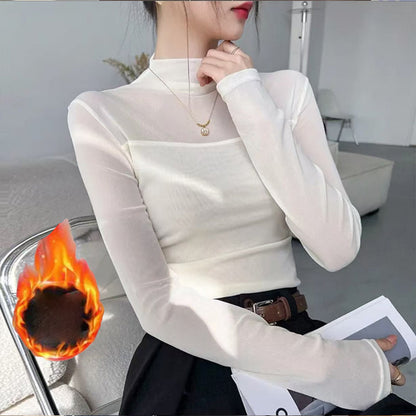🍂Autumn Promotion 41%🔥💕Women’s Mock-Neck Mesh Top