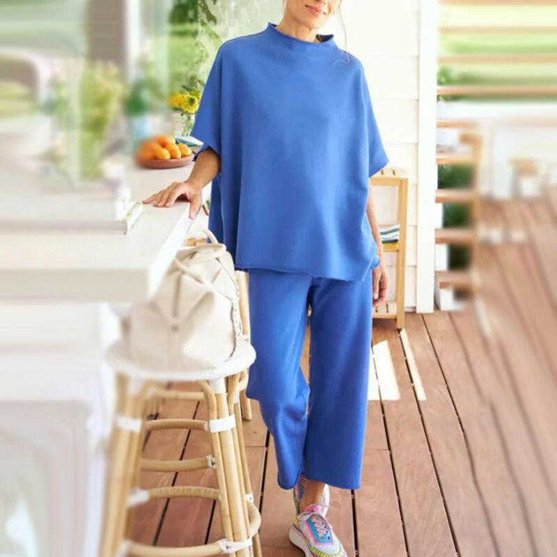 🍂Autumn Promotion 40%💕Women's 3/4 Sleeve Capelet Wide-Leg Pants Set