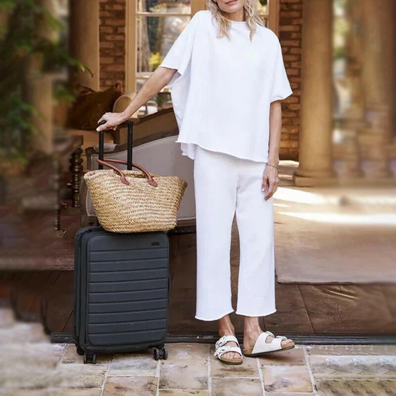 🍂Autumn Promotion 40%💕Women's 3/4 Sleeve Capelet Wide-Leg Pants Set