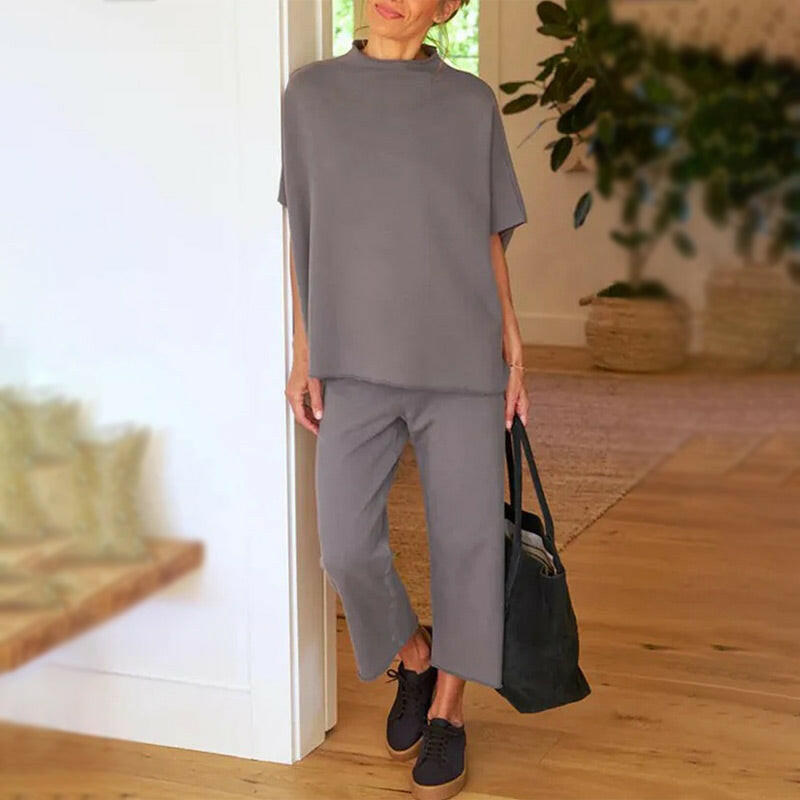 🍂Autumn Promotion 40%💕Women's 3/4 Sleeve Capelet Wide-Leg Pants Set