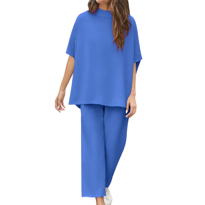 🍂Autumn Promotion 40%💕Women's 3/4 Sleeve Capelet Wide-Leg Pants Set