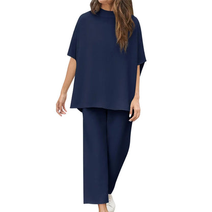 🍂Autumn Promotion 40%💕Women's 3/4 Sleeve Capelet Wide-Leg Pants Set