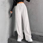 🍂Autumn Promotion 40%💕Women's Textured Ribbed Elastic Waist Drawstring Wide-Leg Pants