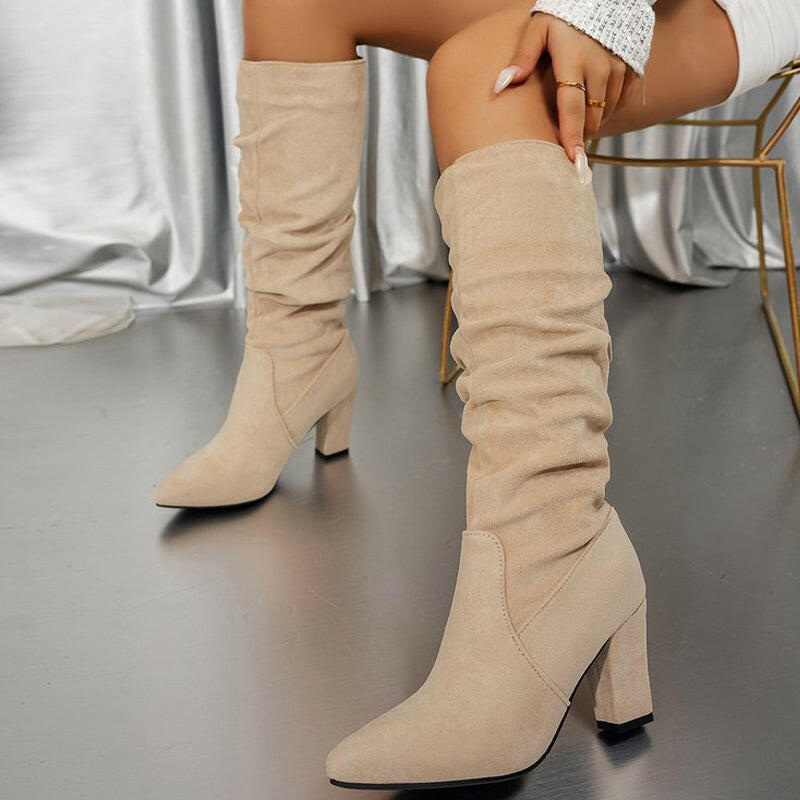 💥New Arrivals Now Hot Selling-Women’s Stylish Solid Color High Heel Boots