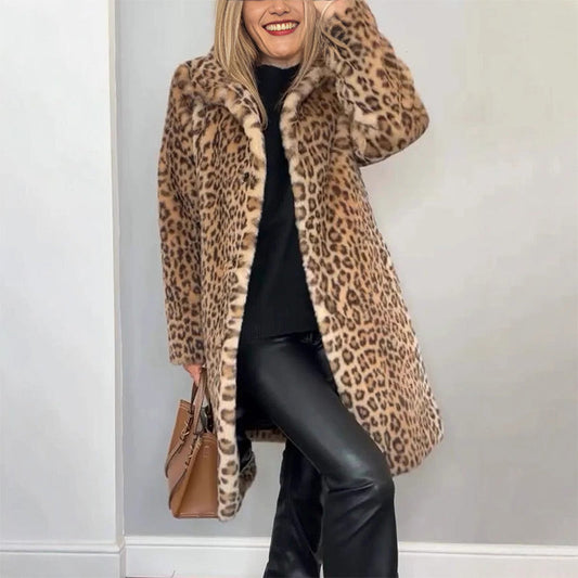 🍂Autumn Promotion 40%💕Women's Leopard Print Mid-Length Jacket
