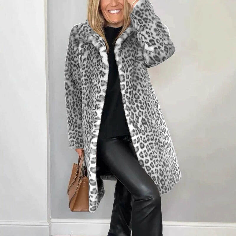 🍂Autumn Promotion 40%💕Women's Leopard Print Mid-Length Jacket