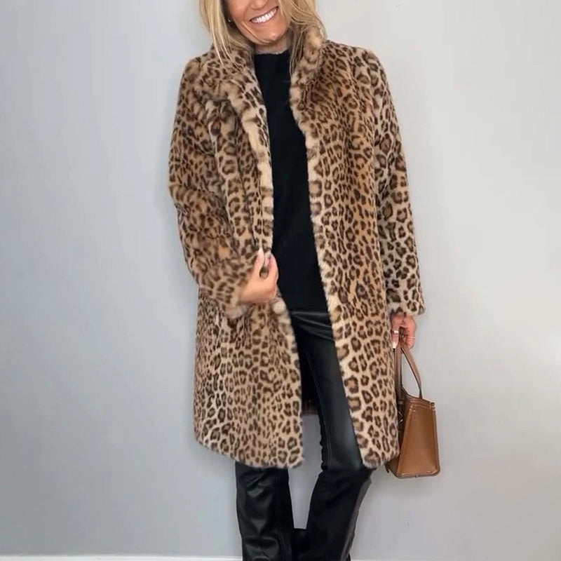🍂Autumn Promotion 40%💕Women's Leopard Print Mid-Length Jacket