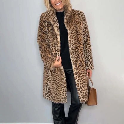 🍂Autumn Promotion 40%💕Women's Leopard Print Mid-Length Jacket