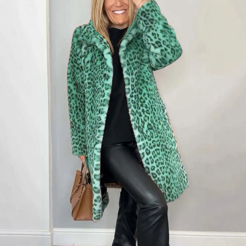 🍂Autumn Promotion 40%💕Women's Leopard Print Mid-Length Jacket