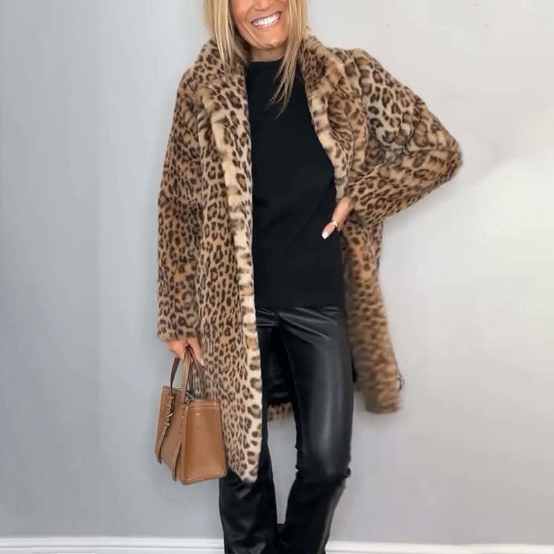 🍂Autumn Promotion 40%💕Women's Leopard Print Mid-Length Jacket