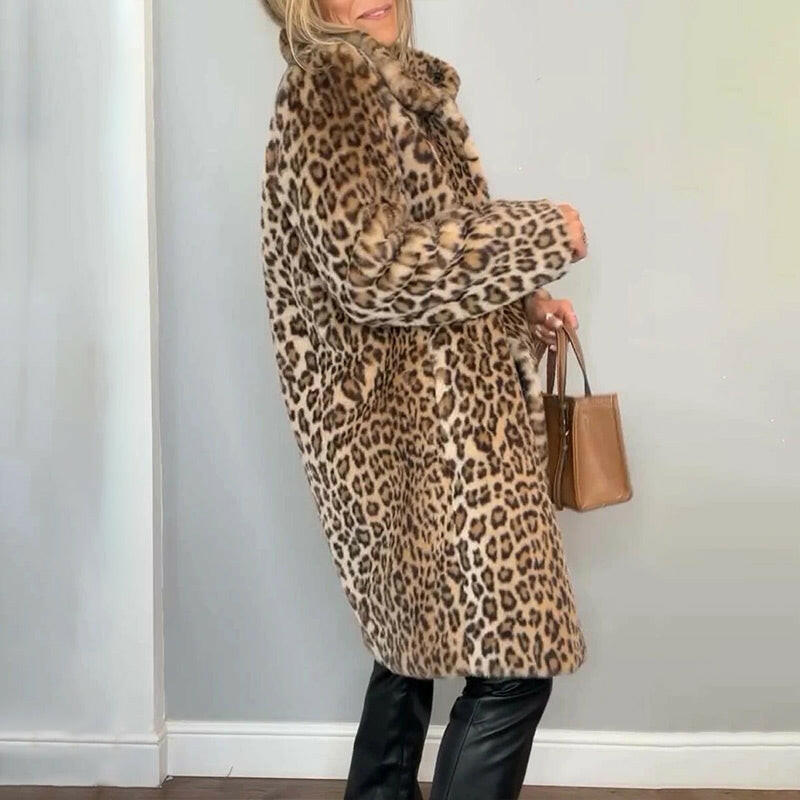 🍂Autumn Promotion 40%💕Women's Leopard Print Mid-Length Jacket