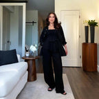 🍂Autumn Promotion 50%💕Solid Color Relaxed Shirt & Wide-Leg Pants Set