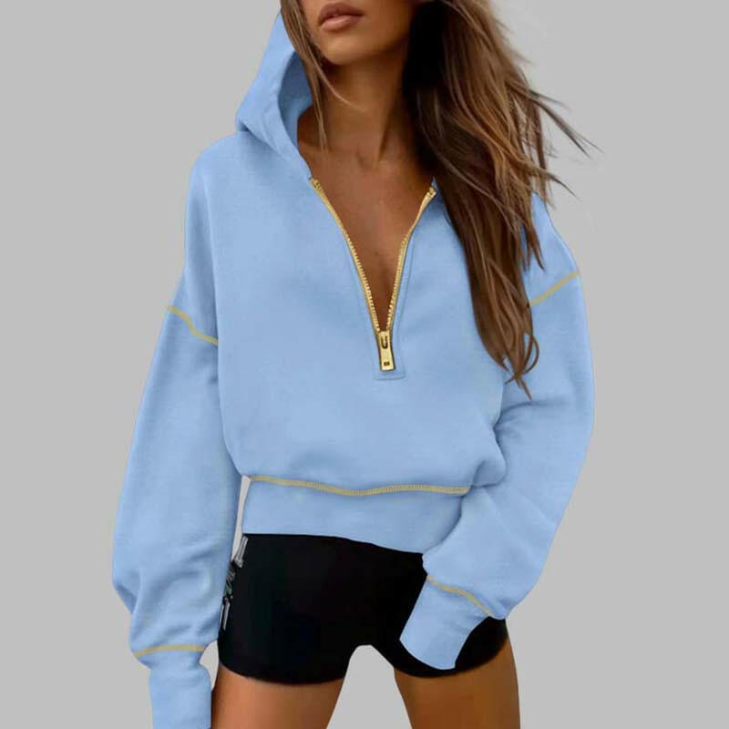 🍂Autumn Promotion 40%💕Women's Hooded Sweatshirt with Half zip