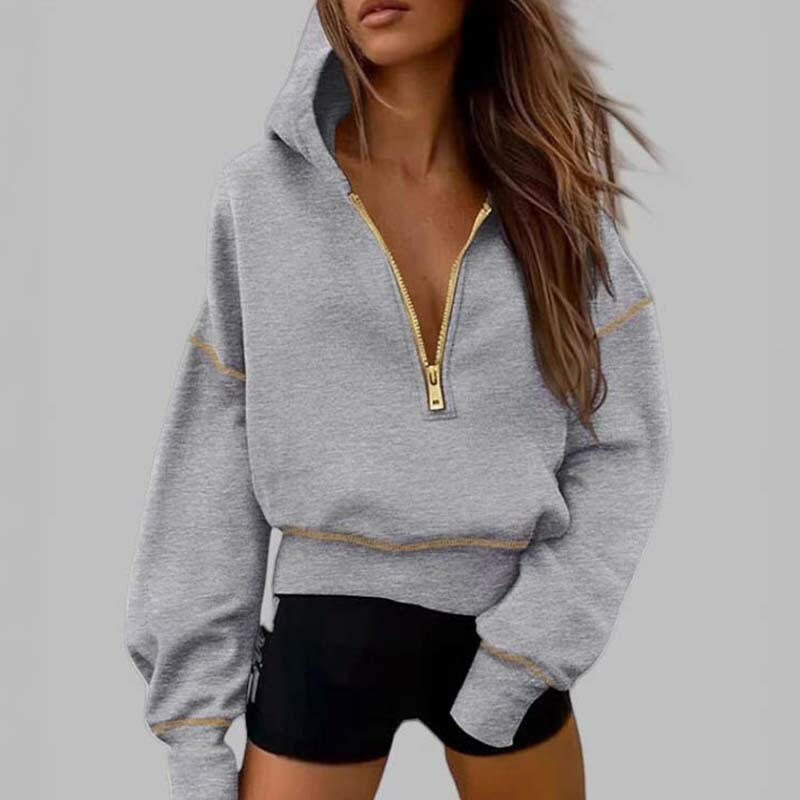 🍂Autumn Promotion 40%💕Women's Hooded Sweatshirt with Half zip