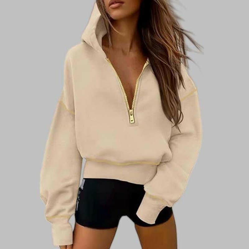 🍂Autumn Promotion 40%💕Women's Hooded Sweatshirt with Half zip