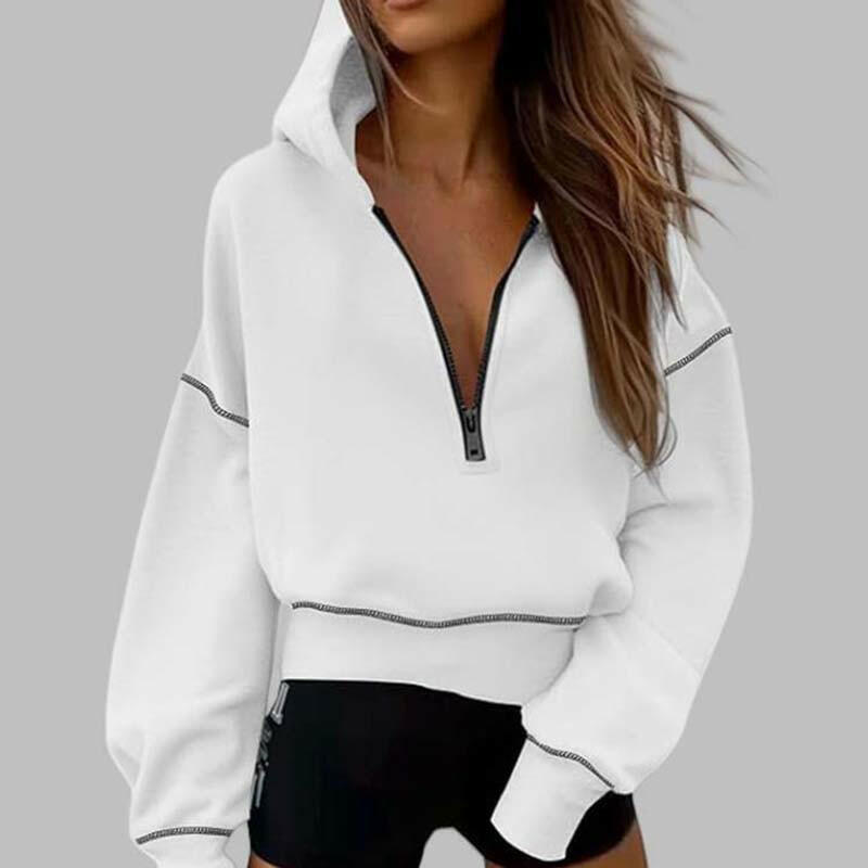 🍂Autumn Promotion 40%💕Women's Hooded Sweatshirt with Half zip