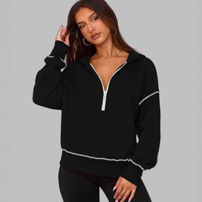 🍂Autumn Promotion 40%💕Women's Hooded Sweatshirt with Half zip