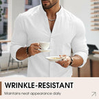 🔥Hot Sale/Soon Out of Stock‼️Men's Stand Collar Fit Casual Plain Shirt