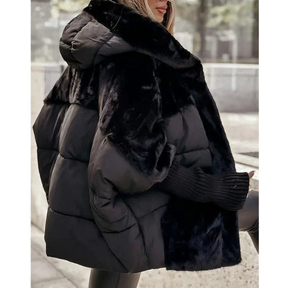 🔥Winter Pre-warming - Huge Discounts🔥Luxury Women's Oversized Knitted Puffer Coat – Winter Must-Have with Patchwork Design & Maximum Warmth!