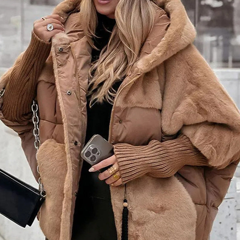 🔥Winter Pre-warming - Huge Discounts🔥Luxury Women's Oversized Knitted Puffer Coat – Winter Must-Have with Patchwork Design & Maximum Warmth!