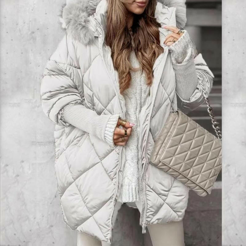 🍂Autumn Promotion 50%💕Women’s Winter Fashionable Mid-length Parka Coat with Knit Sleeves Patchwork