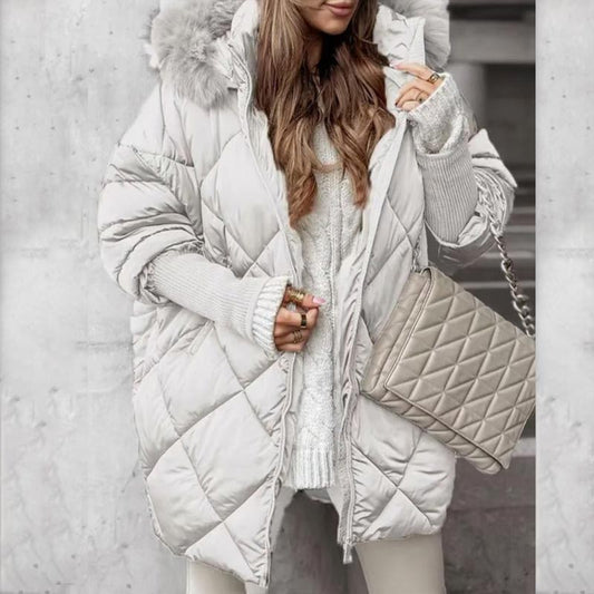 🍂Autumn Promotion 50%💕Women’s Winter Fashionable Mid-length Parka Coat with Knit Sleeves Patchwork