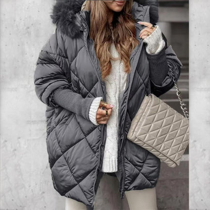 🍂Autumn Promotion 50%💕Women’s Winter Fashionable Mid-length Parka Coat with Knit Sleeves Patchwork
