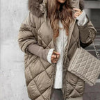 🍂Autumn Promotion 50%💕Women’s Winter Fashionable Mid-length Parka Coat with Knit Sleeves Patchwork