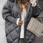 🍂Autumn Promotion 50%💕Women’s Winter Fashionable Mid-length Parka Coat with Knit Sleeves Patchwork