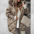 🍂Autumn Promotion 50%💕Women’s Winter Fashionable Mid-length Parka Coat with Knit Sleeves Patchwork