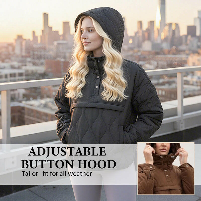 🍂Autumn Promotion 50%💕Women's Lightweight Waterproof Quilted Pullover Hoodie