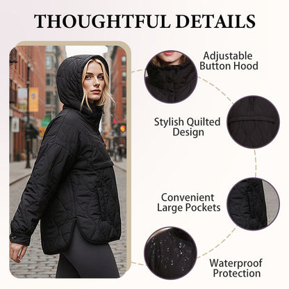 🍂Autumn Promotion 50%💕Women's Lightweight Waterproof Quilted Pullover Hoodie