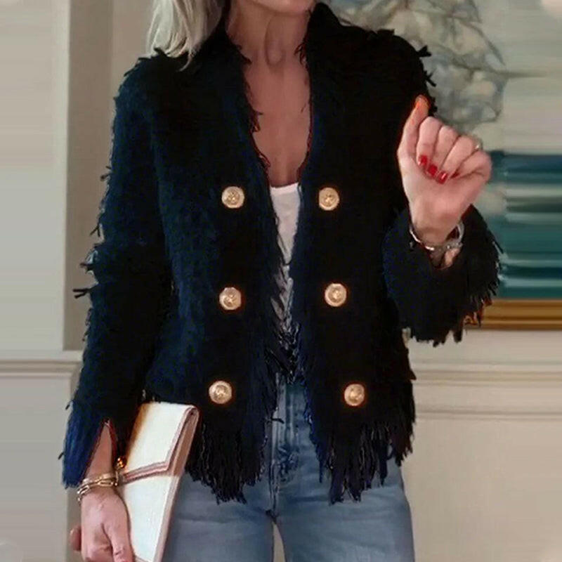 🍂Autumn Promotion 50%💕Women’s Fashion Button Tassel Short Coat