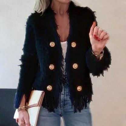 🍂Autumn Promotion 50%💕Women’s Fashion Button Tassel Short Coat