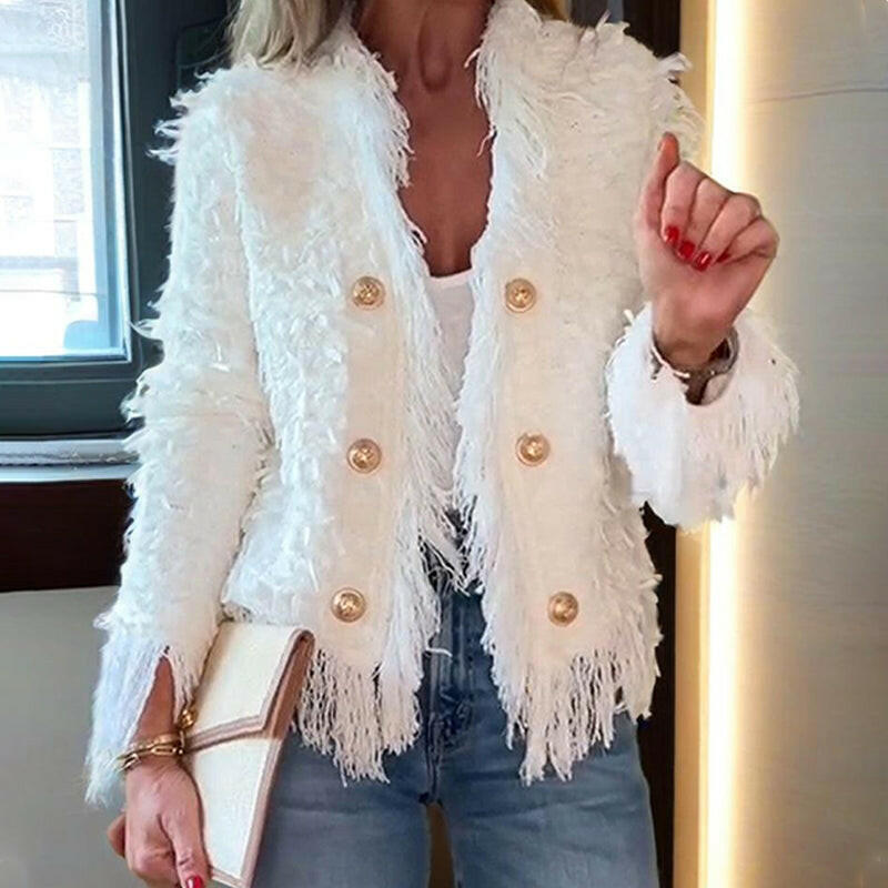 🍂Autumn Promotion 50%💕Women’s Fashion Button Tassel Short Coat