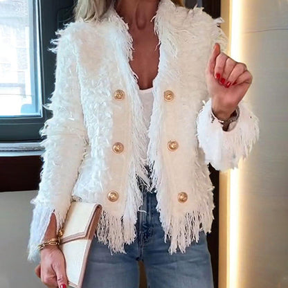 🍂Autumn Promotion 50%💕Women’s Fashion Button Tassel Short Coat