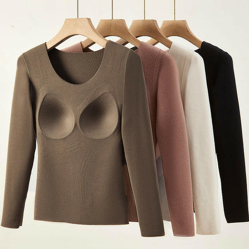 🍂Autumn Promotion 50%💕Women's Thermal Underwear Set with Shelf Bra