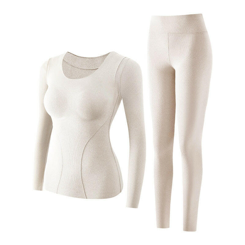 🍂Autumn Promotion 50%💕Women's Thermal Underwear Set with Shelf Bra