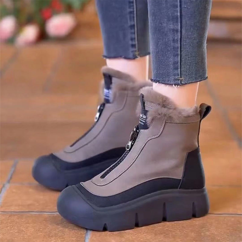 🍂Autumn Promotion 50%💕Women's Waterproof Warm Zip Snow Boots