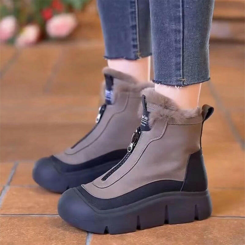 🍂Autumn Promotion 50%💕Women's Waterproof Warm Zip Snow Boots